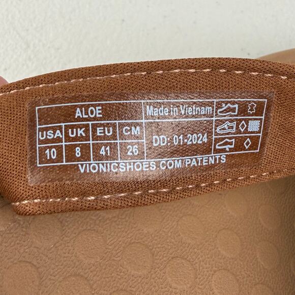 Vionic Women's Aloe Flip Flop Sandal Leather Mocha Size 10 - Picture 7 of 7